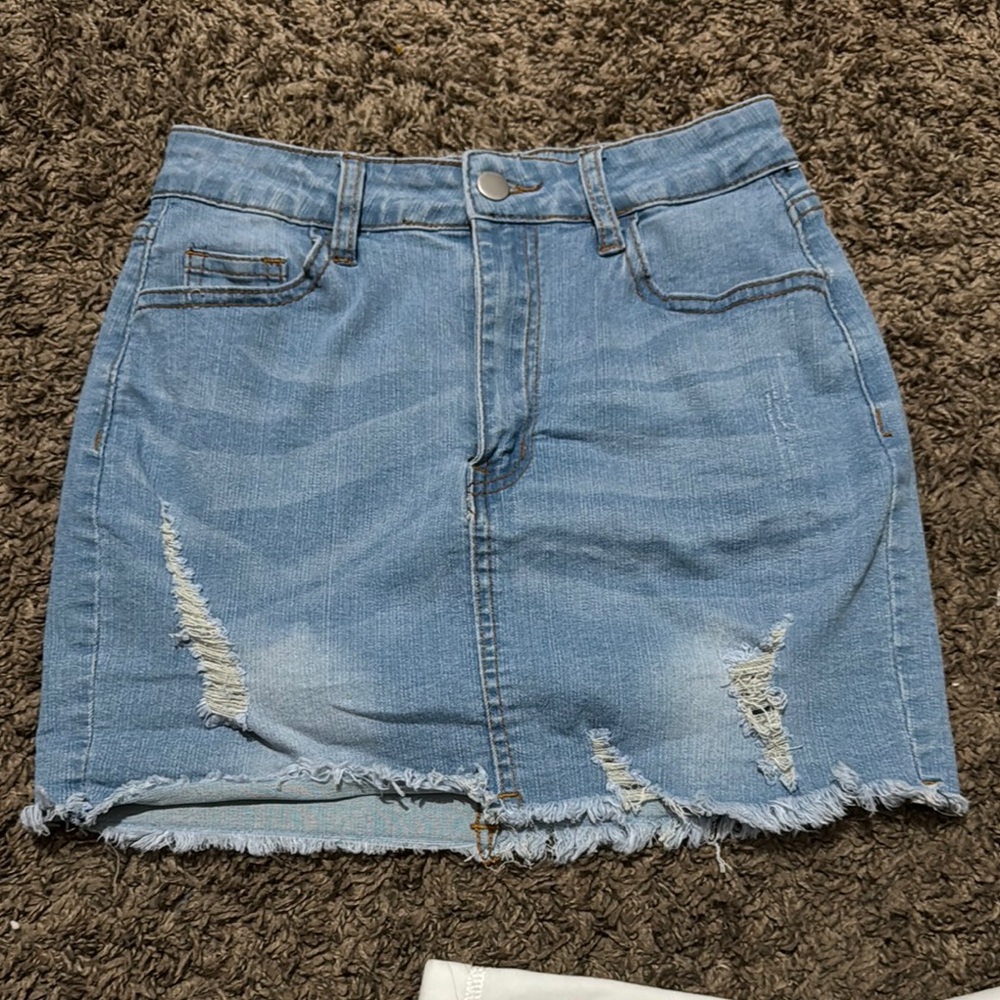 SHEIN Blue Pencil Mini Skirt Casual